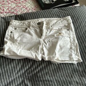 White jean shorts